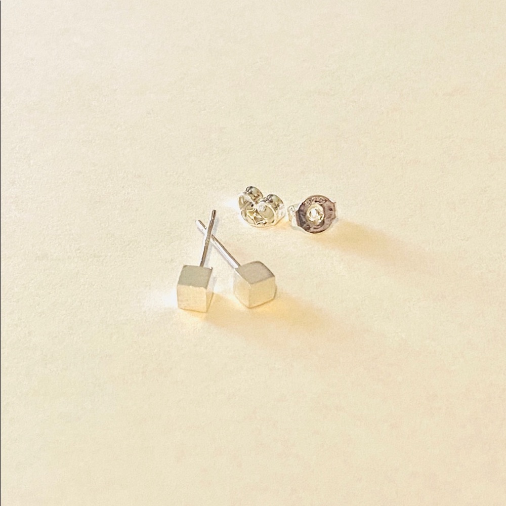 Cube Earrings genuine 925 sterling silver